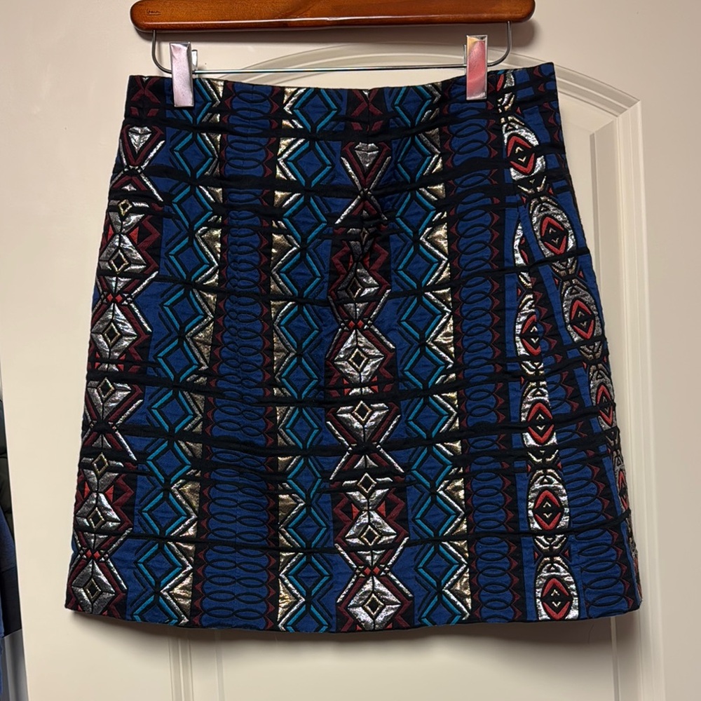 J. Crew Blue and Black Pencil Mini Skirt Resort Wear